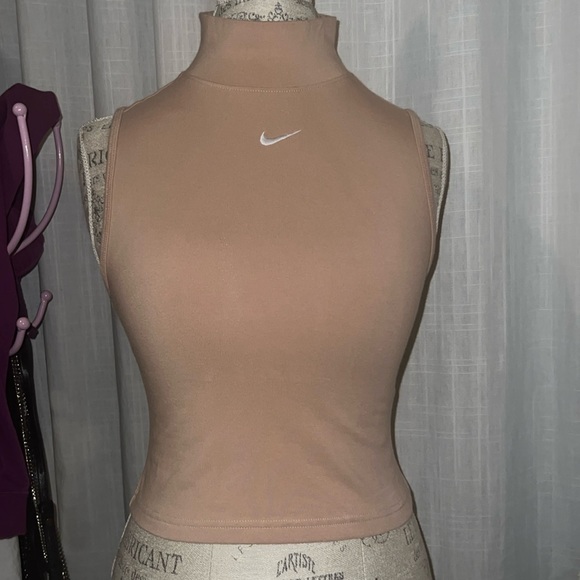 Nike Sportswear Collection Essentials Women's Sleeveless Mock Top Tan Hemp Small - Picture 8 of 11